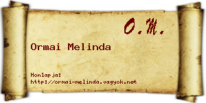 Ormai Melinda névjegykártya